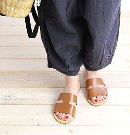 (A-1)(ニコラスライナス NICOLAS LAINAS) レザー サイドスリット フラットサンダル レザーサンダル・NL-SANDAL1-0242001(レディース)(last_1)(春夏アイテム)