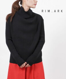 リムアーク RIM.ARK タートルネック ニットプルオーバー リブニット Black shoulder rib knit・460EAL70-0210-4202102(レディース)