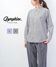 【20%OFF】【2024年春夏新作】ジムフレックス Gymphlex シャツ トップス ストライプシャツ ボタンダウンシャツ レディース 長袖 ストライプ コットン シンプル おしゃれ 定番・GY-B0197MGS-0322401(レディース)(JP)