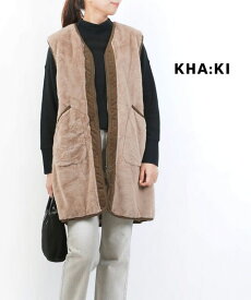 【4/24 20時からポイント10倍】カーキ kha:ki エコファー ミドルライナー ベスト ECO FUR LINNER VEST・MIL-22FJK3182-1572202(レディース)(last_1)