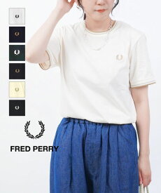 【2024年春夏新作】フレッドペリー FRED PERRY Tシャツ トップス カットソー ユニセックス 半袖 クルーネック コットン 綿 ロゴ シンプル おしゃれ 定番・M1588-3872401(メール便可能商品)[M便 5/5](メンズ)(レディース)