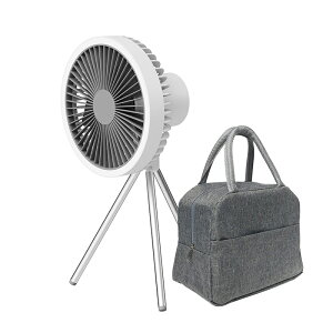 【正規品・1年保証】扇風機 アウトドア 10000mAh 卓上 ポータブル LEDライト付き 吊り下げ キャンプ 扇風機 シーリングファン コンパクト USB充電 静音 軽量 防水 3段階調節 タイマー オフィス ア