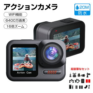 ANVJ 4K 60FPS 6400fy64GBJ[htzJ hJ 20M WiFi 8XY[ڎu␳ EFAuJ O}CNt fAJ[XN[ANVJ