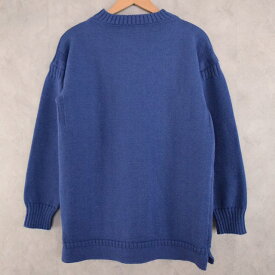 VINTAGE Guernsey Sweater Blue ガンジーセーター ブルー ウール 【古着】 【ヴィンテージ】 【中古】 【メンズ店】