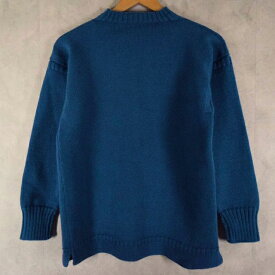 VINTAGE Guernsey Sweater Blue ガンジーセーター フィッシャーマン ユーロ ヨーロッパ ニット 青 ブルー 【古着】 【ヴィンテージ】 【中古】 【メンズ店】