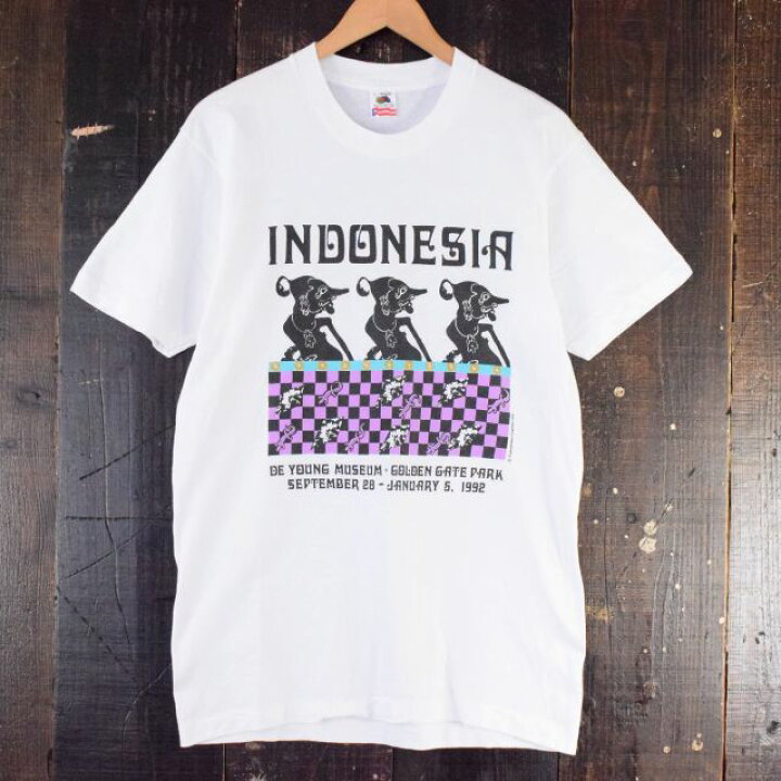 楽天市場 90 S De Young Museum Usa製 Indonesia 美術館tシャツ L 90年代 アメリカ製 デ ヤング美術館 インドネシア イラスト アート 古着 ヴィンテージ 中古 メンズ店 ヴィンテージ 古着屋 通販 Feeet