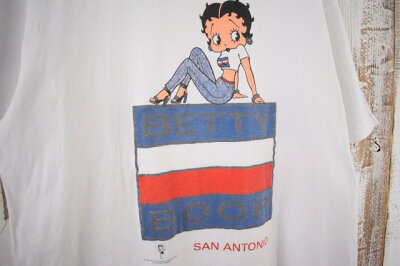楽天市場 90 S Betty Boop San Antonio Usa製 キャラクターtシャツ Xl 90年代 アメリカ製 ベティちゃん ベティビープ アメリカ 古着 ヴィンテージ 中古 メンズ店 ヴィンテージ 古着屋 通販 Feeet