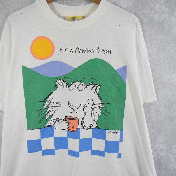 楽天市場 90 S Usa製 Not A Morning Person イラストプリントtシャツ Xl 90年代 90s アメリカ製 猫 ネコ 動物 アニマル 絵 白 ホワイト 古着 ヴィンテージ 中古 メンズ店 ヴィンテージ 古着屋 通販 Feeet