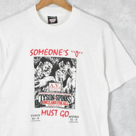 90's USA製 TYSON VS SPINKS ボクシングプリントTシャツ M 90年代 アメリカ製 マイクタイソン 格闘技 プロレス ボクサー 【古着】 【ヴィンテージ】 【中古】 【メンズ店】