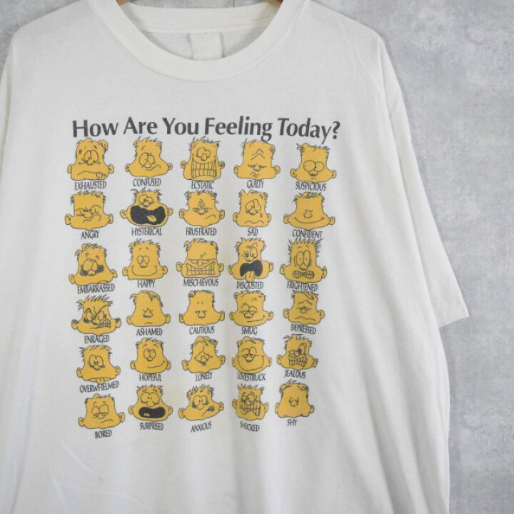 楽天市場 How Are You Feeling Today ファニーイラストtシャツ シュール イラスト 古着 ヴィンテージ 中古 メンズ店 ヴィンテージ 古着屋 通販 Feeet