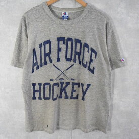 90's Champion USA製 "AIR FORCE HOCKEY" プリントTシャツ L 90年代 90s チャンピオン アメリカ製 霜降り 【古着】 【ヴィンテージ】 【中古】 【メンズ店】