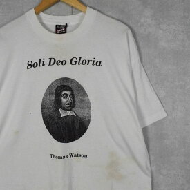 90's Thomas Watson "Soil Deo Gloria" USA製 キリスト教作家 プリントTシャツ XL 90s 90年代 キリスト ピューリタン 偉人 【古着】 【ヴィンテージ】 【中古】 【メンズ店】