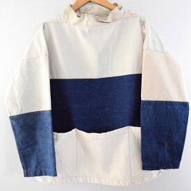 Feeet ORIGINAL GARMENTS "SEAMANS SMOCK" オリジナル リメイク フィッシャーマンスモック ジャケット アウター デニムランドリーバッグ 【古着】 【ヴィンテージ】 【中古】 【メンズ店】