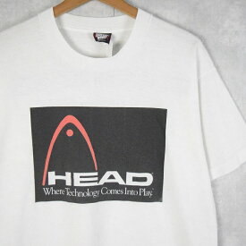 90's HEAD USA製 企業プリントTシャツ L 90s 90年代 半袖 白 ホワイト アメリカ製 スキー【古着】 【ヴィンテージ】 【中古】 【メンズ店】