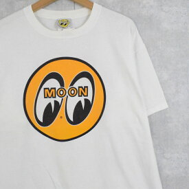 MOONEYES カーアクセサリー企業ロゴTシャツ XL ムーンアイズ 車 白 ホワイト 半袖 【古着】 【ヴィンテージ】 【中古】 【メンズ店】