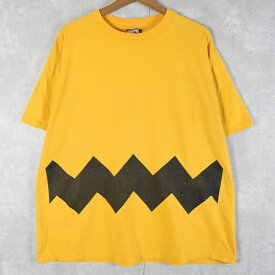 90's BALZOUT USA製 "Charlie Brown" プリントTシャツ XL 90年代 90s バルズアウト アメリカ製 スケーター スケートブランド ストリート チャーリーブラウン スヌーピー 黄色 イエロー【古着】 【ヴィンテージ】 【中古】 【メンズ店】