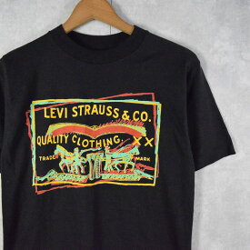 80's Levi's USA製 ラスタカラー ロゴプリントTシャツ BLACK S 80s 80年代 アメリカ製 リーバイス レゲエ 黒 ブラック 半袖【古着】 【ヴィンテージ】 【中古】 【メンズ店】