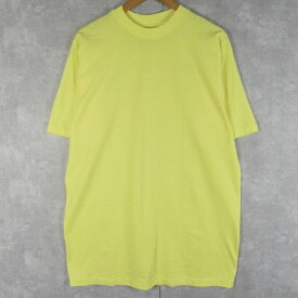 90's anvil USA製 無地Tシャツ ONE SIZE 90年代 90s アンビル 黄色 イエロー 蛍光【古着】 【ヴィンテージ】 【中古】 【メンズ店】