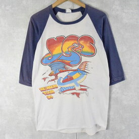 80's YES "REUNION TOUR 84" パキ綿 ロックバンドツアーラグランTシャツ L 80年代 80s イエス 音楽 ミュージック 七分袖 【古着】 【ヴィンテージ】 【中古】 【メンズ店】