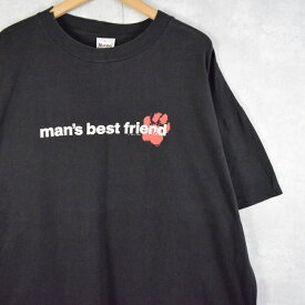 90's USA製 "man's best friend" プリントTシャツ BLACK XL 90s 90年代 アメリカ製【古着】 【ヴィンテージ】 【中古】 【メンズ店】