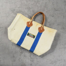 90's L.L.Bean レザーハンドル キャンバストートバッグ 90年代 90s エルエルビーン アイボリー 生成り アウトドア かばん 鞄【古着】 【ヴィンテージ】 【中古】 【メンズ店】