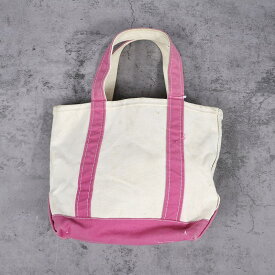 90's L.L.Bean "BOAT AND TOTE" キャンバストートバッグ 90年代 90s エルエルビーン かばん 鞄 ピンク 生成り アイボリー アウトドア【古着】 【ヴィンテージ】 【中古】 【メンズ店】
