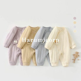【楽天スーパーSALE】ロンパース 長袖 冬 着ぐるみ カバーオール ベビー アウター ベビー服 子供服 キッズ 防寒 長ズボン 女の子 男の子 出産祝い ベビーロンパース おしゃれ 赤ちゃん 退院着 秋冬 あったか 子供服 お部屋着 ルームウェア 綿100％ harumicorp 52 59 66cm