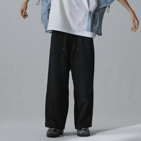 Iroquois RECYCLE PE OXFORD CLOTH PT (2色) 477109 イロコイ オックスフォード オックス ワイドパンツ ニーパッチ ステッチ デザイン パンツ ユニセックス メンズ 日本製 送料無料