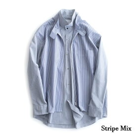 【SALE 50%OFF】 nuterm Layered Shirts Jacket (2色 Stripe Mix/Blue×Stripe) nut003JK-020S ニューターム レイヤード シャツジャケット シャツ ジャケット 日本製 メンズ 送料無料