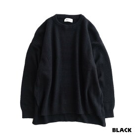 【SALE 30%OFF】 DISCOVERED CREWNECK KNIT (2色 BLACK/BROWN) DC-AW20-KN-06 ディスカバード クルーネック ラムウール アンゴラ アフガン編み ニット セーター 日本製 メンズ 送料無料