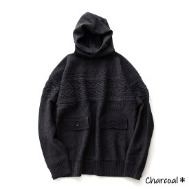 【SALE 30%OFF】 Snow Peak Shetland Guernsey Knit Parka (2色) KN-20AU103 スノーピーク シェトランド ガーンジー ニット パーカー ウール タートルネック セーター メンズ 送料無料