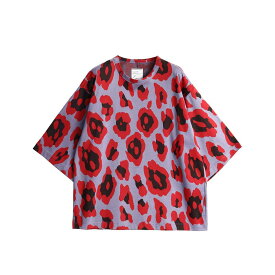 【SALE 30%OFF】 SHAREEF LEOPARD JQ BIG T (2色) 21315038 シャリーフ レオパード ジャガード ビッグTシャツ ビッグT ビッグシルエット プルオーバー Tシャツ 日本製 メンズ 送料無料