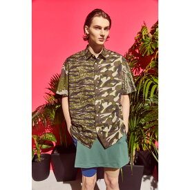 MISTERGENTLEMAN CAMO S/S MODERN SHIRT (MIX) MGS-SSH03 ミスタージェントルマン カモ カモフラージュ 迷彩 ミックス 切り替え ビッグシャツ シャツ 日本製 メンズ 送料無料