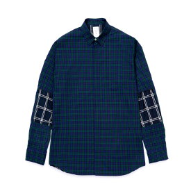 MISTERGENTLEMAN CUT OUT SLEEVE CHECK SHIRT (2色) MGT-SH09 ミスタージェントルマン カットアウト チェックシャツ チェック ビッグシャツ シャツ 日本製 メンズ 送料無料