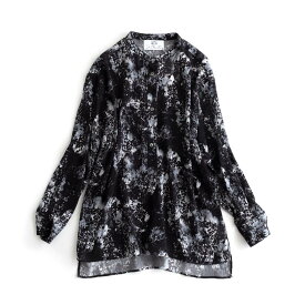 【SALE 30%OFF】 【WOMEN'S】 JUN OKAMOTO 木漏れ日の隙間に隠されたブラウス (BLACK) TOP-55094 ジュンオカモト キュプラ 楊柳 ブラウス シャツ 日本製 ウィメンズ レディース 送料無料