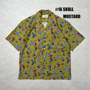 ALCARZA/OPEN SHIRT SKULL MUSTERD