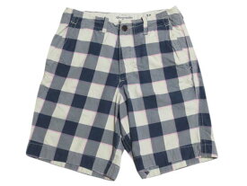 【中古】Abercrombie&Fitch/アバクロンビー&フィッチ チェック柄 ショートパンツ 白×紺×ピンク【W33】【ショーツ】【アメブラ】【アウトドア】【OUTDOOR】【野外フェス】【あす楽対応】【古着屋mellow楽天市場店】