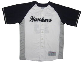 【中古】GENUINE MERCHANDISE MLB "New York Yankees"/ニューヨーク・ヤンキース 半袖 ベースボールシャツ 白×紺×グレー 【サイズ：Boy's 14/16】【#13 RODRIGUEZ】【野球】【スポーツ】【あす楽対応】【古着屋mellow楽天市場店】