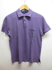 【50％オフ★お得なクーポンあり】【中古】 Polo by Ralph Lauren/ラルフローレン ワンポイント刺繍(緑) ポケット付き 半袖 鹿の子 ポロシャツ 紫【サイズ：S】【CUSTOM FIT】【あす楽対応】【古着屋mellow楽天市場店】