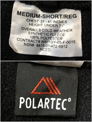 米軍ミリタリーPOLARTECポーラテックECWCSパンツ用ライナーフリースオーバーオールU.S.ArmyMilitaryLinerFleeceOVERALLサイズ:SMALL,MEDIUM,LARGEブラック【古着】古着【中古】中古mellow【あす楽対応】【古着屋mellow楽天市場店】