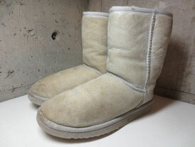 【中古】 UGG Classic Short/アグ クラシックショート シープスキンブーツ 水色ラメ レディーズ【24～24.5cm位】【アグ】【あす楽対応】【古着屋mellow楽天市場店】