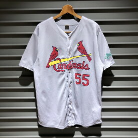 MLB セントルイス・カージナルス St. Louis Cardinals ベースボール シャツ 半袖 メジャーリーグ サイズ：メンズ XL グレー #55 PISCOTTY【中古】