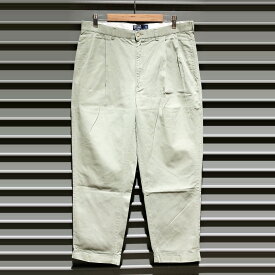 ポロ ラルフローレン Polo by Ralph Lauren チノパンツ ツータック 無地 HAMMOND PANT サイズ：W37 L29 ビッグサイズ モスグリーン系【中古】