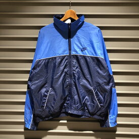 90's ナイキ NIKE 銀タグ ジップアップ ナイロンジャケット ウインドブレーカー サイズ：メンズ L ブルー×ネイビー【中古】