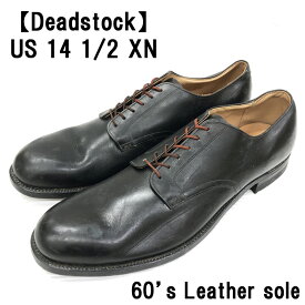 【Deadstock】62's U.S.NAVY Service Shoes アメリカ海軍 サービスシューズ レザーソール サイズ：US 14 1/2 XN ブラック 60年代 デッドストック あす楽対応【新古品】
