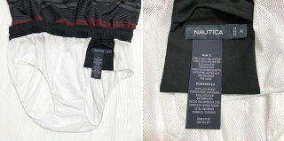ノーティカ/NAUTICAボーダー柄スイムショートパンツボードショーツサイズ:XLレッド×ブラック×グレー【新品】新品mellow【あす楽対応】【古着屋mellow楽天市場店】
