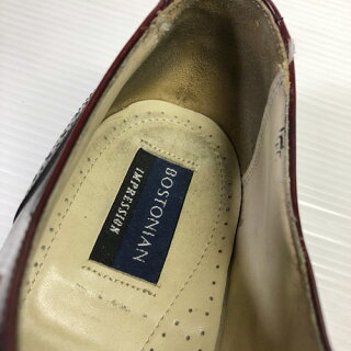 ボストニアン/BOSTONIAN内羽根ストレートチップレザードレスシューズサイズ:US10D/Bバーガンディ【5ホール】【メダリオン】【古着】古着【中古】中古mellow【あす楽対応】【古着mellow楽天市場店】