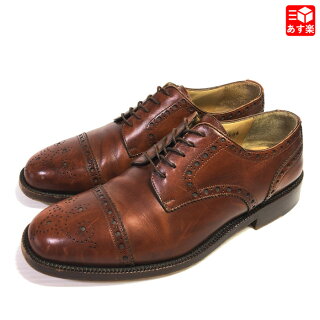 コールハーン/COLEHAAN外羽根ストレートチップレザードレスシューズサイズ:US71/2DブラウンMadeinITALY【5ホール】【メダリオン】【古着】古着【中古】中古mellow【あす楽対応】【古着mellow楽天市場店】
