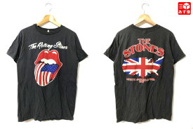 【ゆうパケット対応】ザ・ローリング・ストーンズ/The Rolling Stones "星条旗ロゴ・81ツアー" 両面プリント バンド Tシャツ 半袖 サイズ：M　ブラック【新品】 新品 mellow 【あす楽対応】【古着屋mellow楽天市場店】