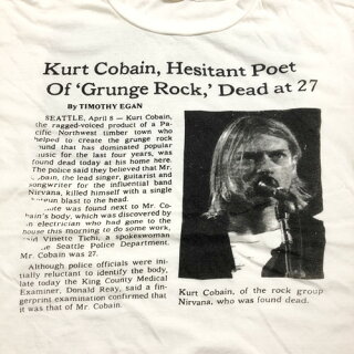 【ゆうパケット対応】カート・コバーン/KurtCobain両面プリントバンドTシャツ半袖サイズ:Lホワイト【新品】新品mellowフォトプリント【あす楽対応】【古着屋mellow楽天市場店】